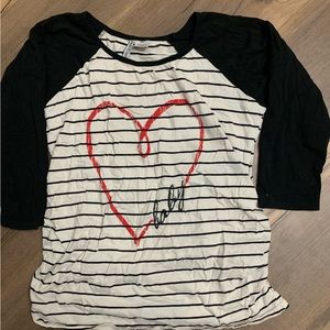 Black and white Belly by Design maternity shirt. Size large